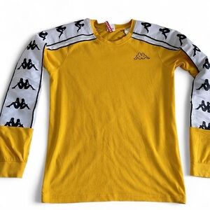 Kappa Banda Long Sleeve Yellow Shirt Size X-Small